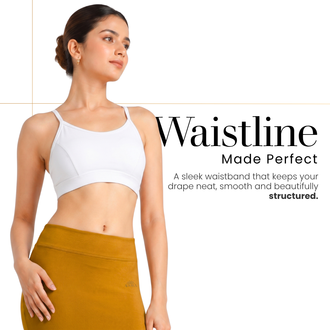 ADVIRA Honeyed Yellow saree shapewear petticoat – view 3