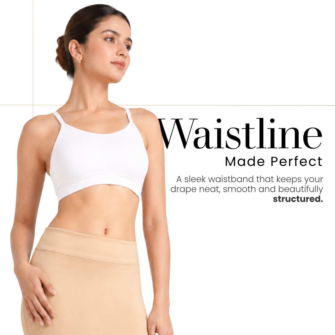 ADVIRA Golden Moonstone gold saree shapewear petticoat – view 3
