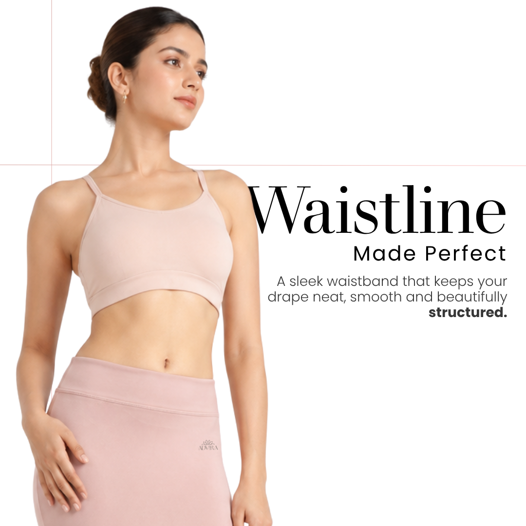 ADVIRA Rosette Pink saree shapewear petticoat – view 3