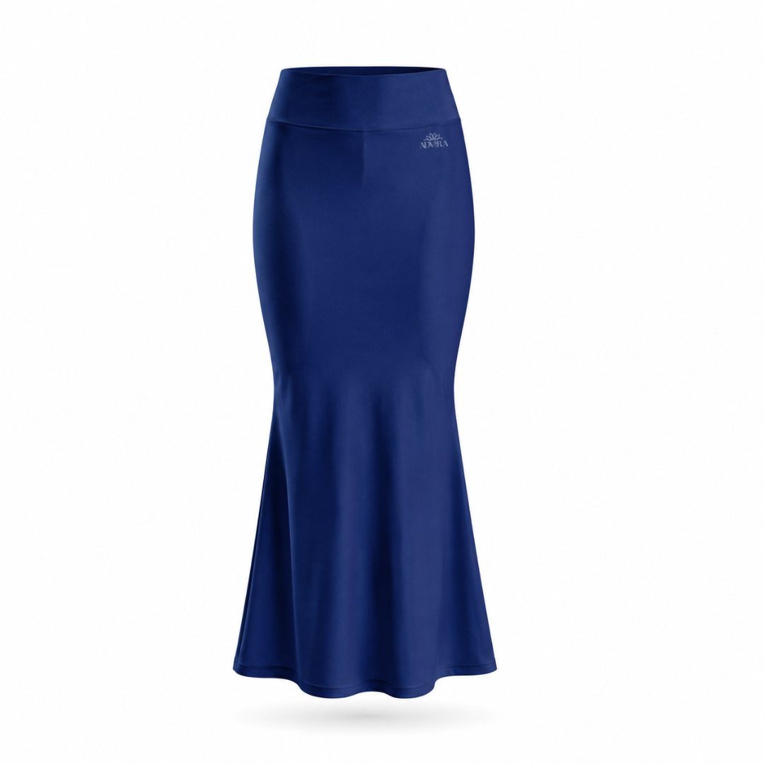 ADVIRA Bleu Royale blue saree shapewear petticoat for women – mermaid fit, high-rise waist